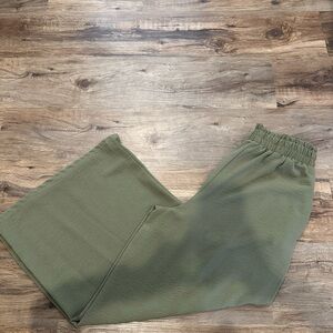 Simple Olive Green Casual Pants